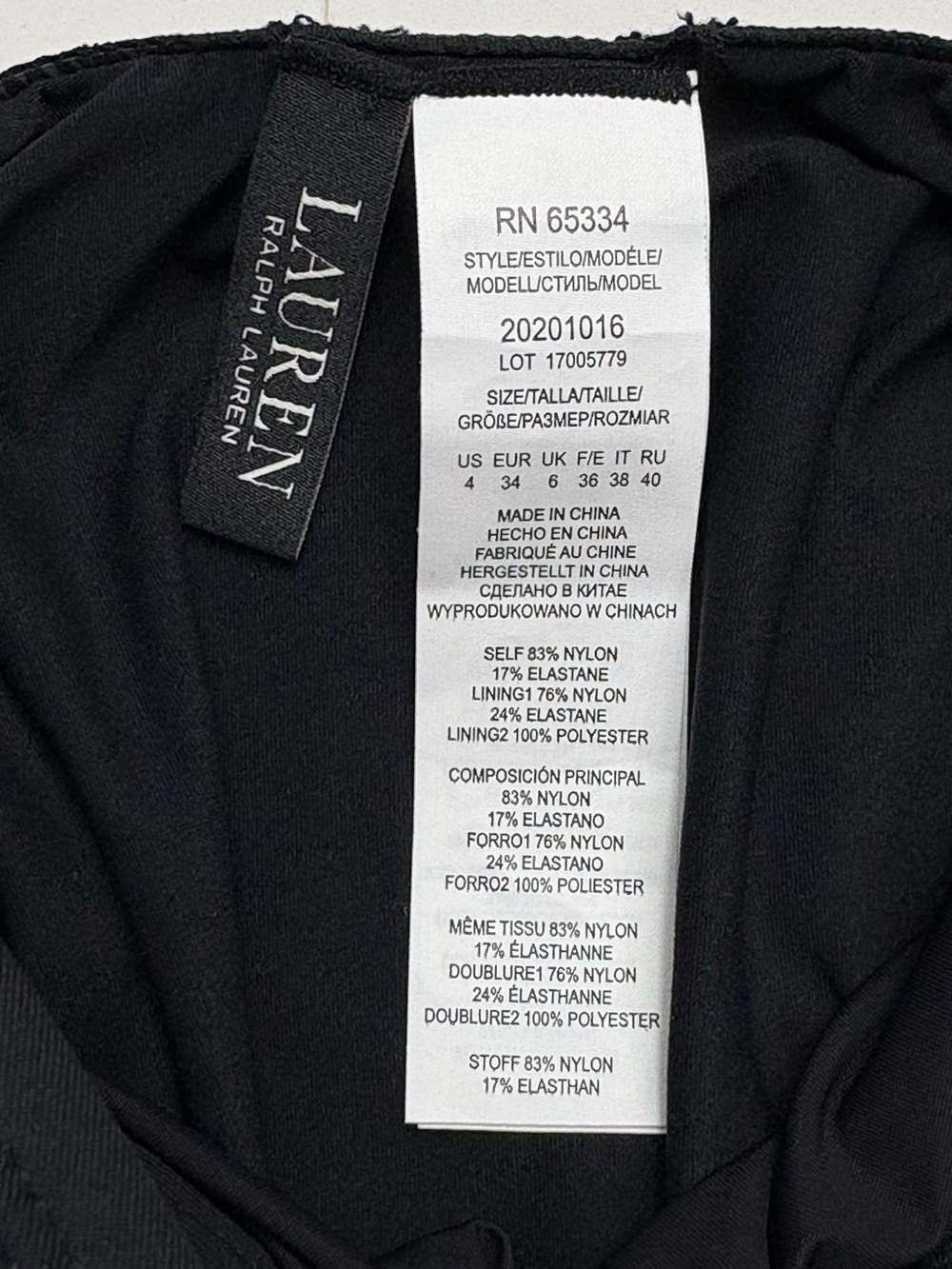 NWT Lauren Ralph Lauren Black Ring Front One Piece Swimsuit Size 4 - Picture 13 of 15